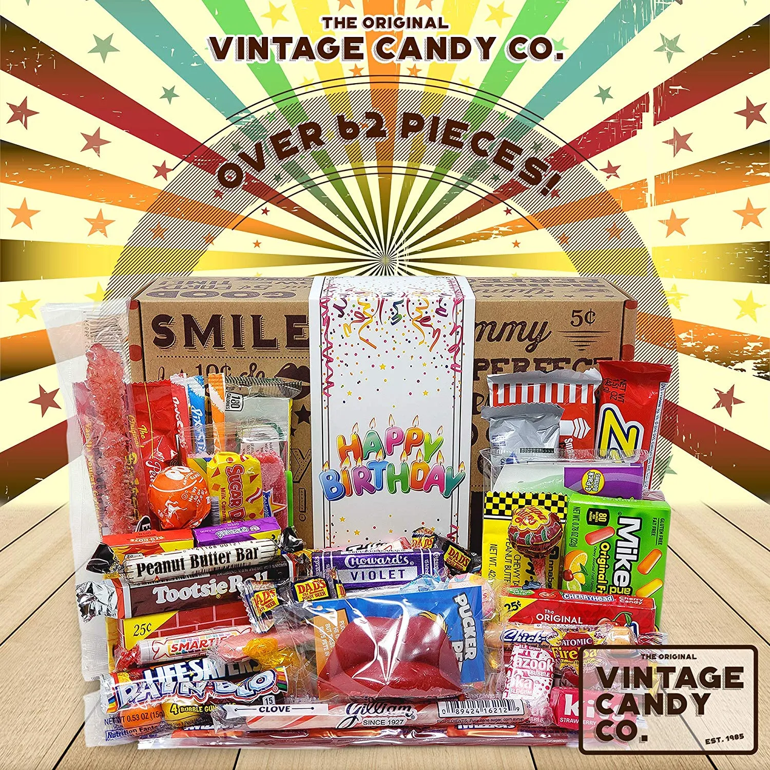 Happy Birthday Nostalgia Candy Care Package For Birthday Girl or Boy