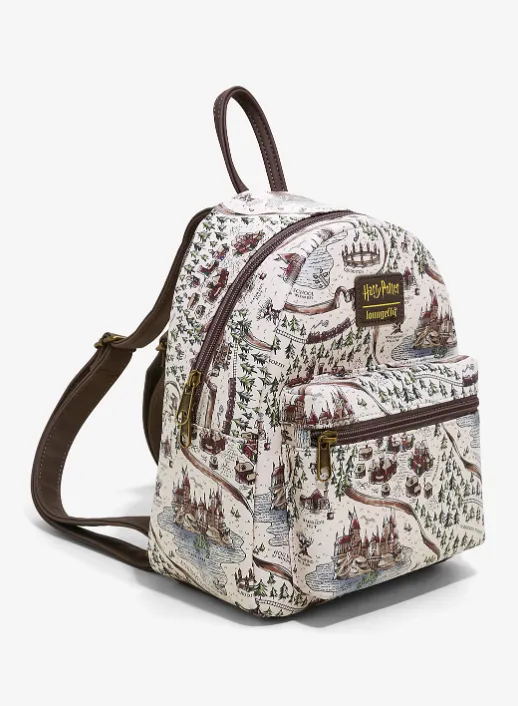Harry Potter Mini Backpack Hogwarts Map AOP Loungefly