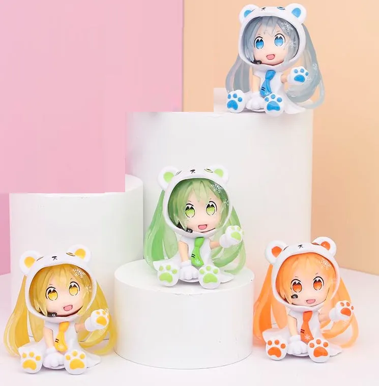 Hatsune Miku Kawaii Set of 4 Bear Chuyin Action Figures | 7 Cms |