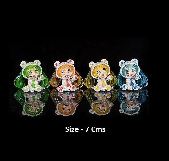 Hatsune Miku Kawaii Set of 4 Bear Chuyin Action Figures | 7 Cms |