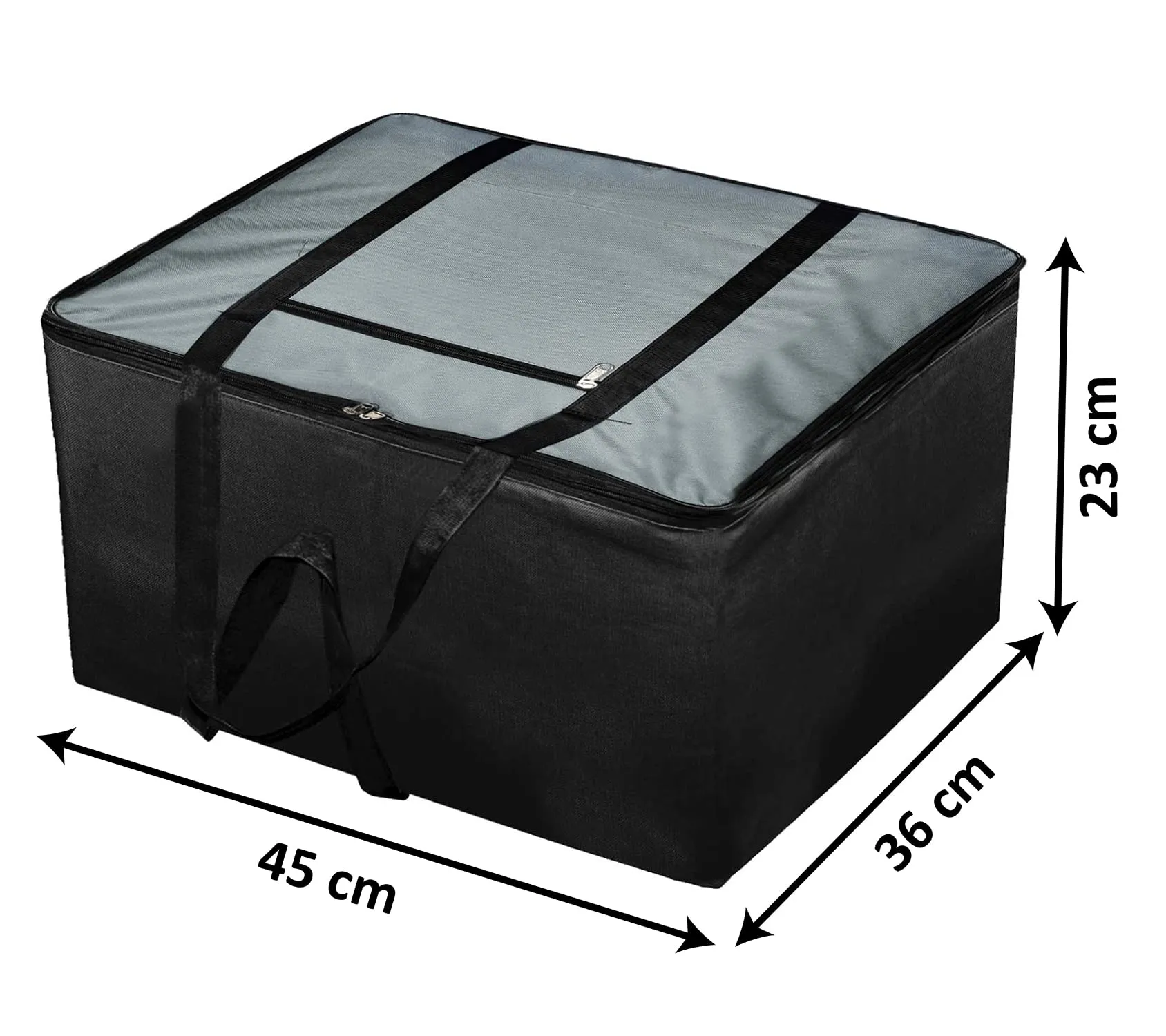 Heart Home Moisture Proof Wardrobe Organizer Storage Bag For Clothes With Zipper Closure and Handle (Grey & Black)-HS43HEARTH26661