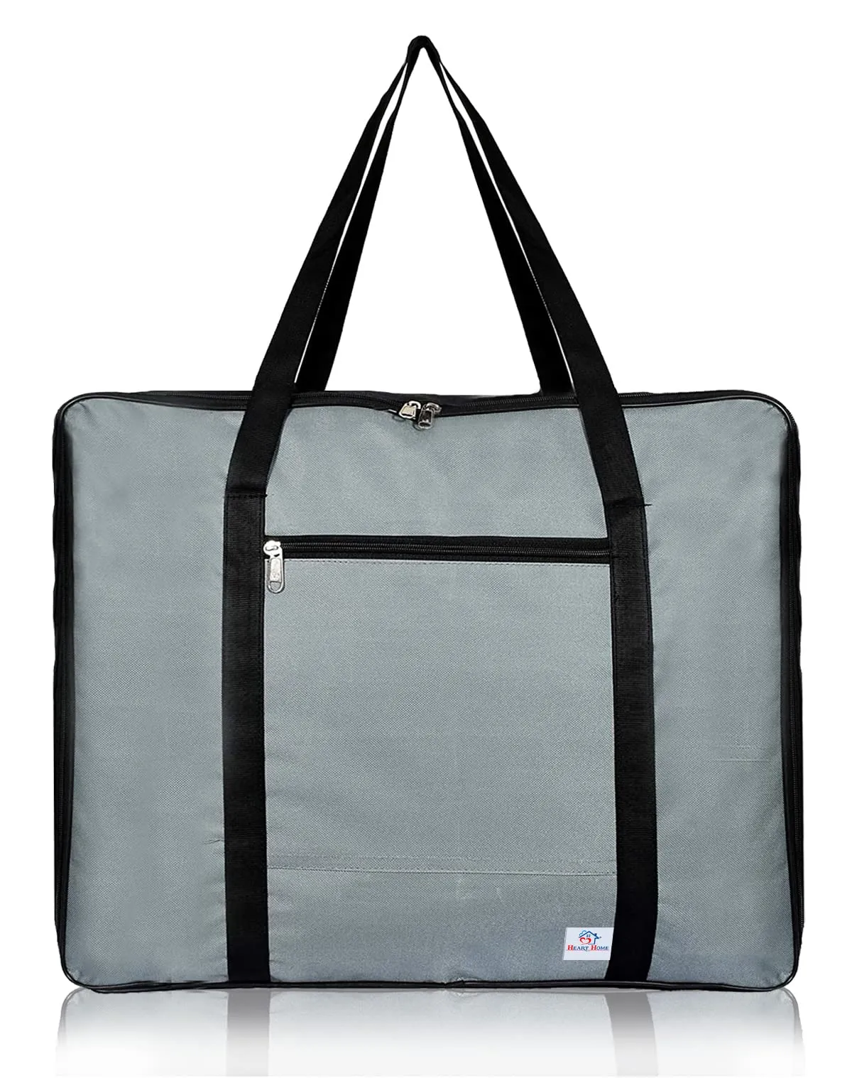 Heart Home Moisture Proof Wardrobe Organizer Storage Bag For Clothes With Zipper Closure and Handle (Grey & Black)-HS43HEARTH26661