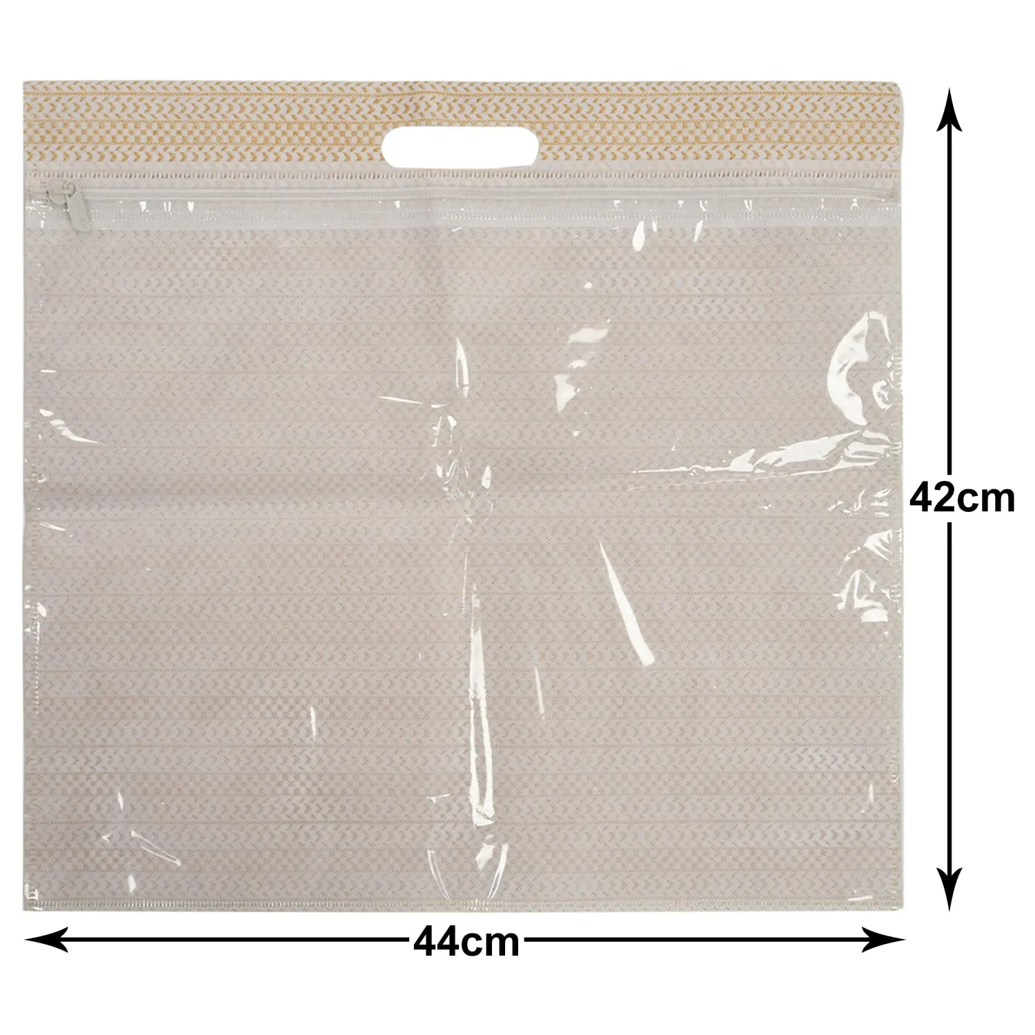 Heart Home Non-Woven Wardrobe Organizer/Gift Bags/Storage Bag For Store Saree, Lehenga, Suit With Transparent Window With Handle- Pack of 18 (Purple & Pink & Brown)