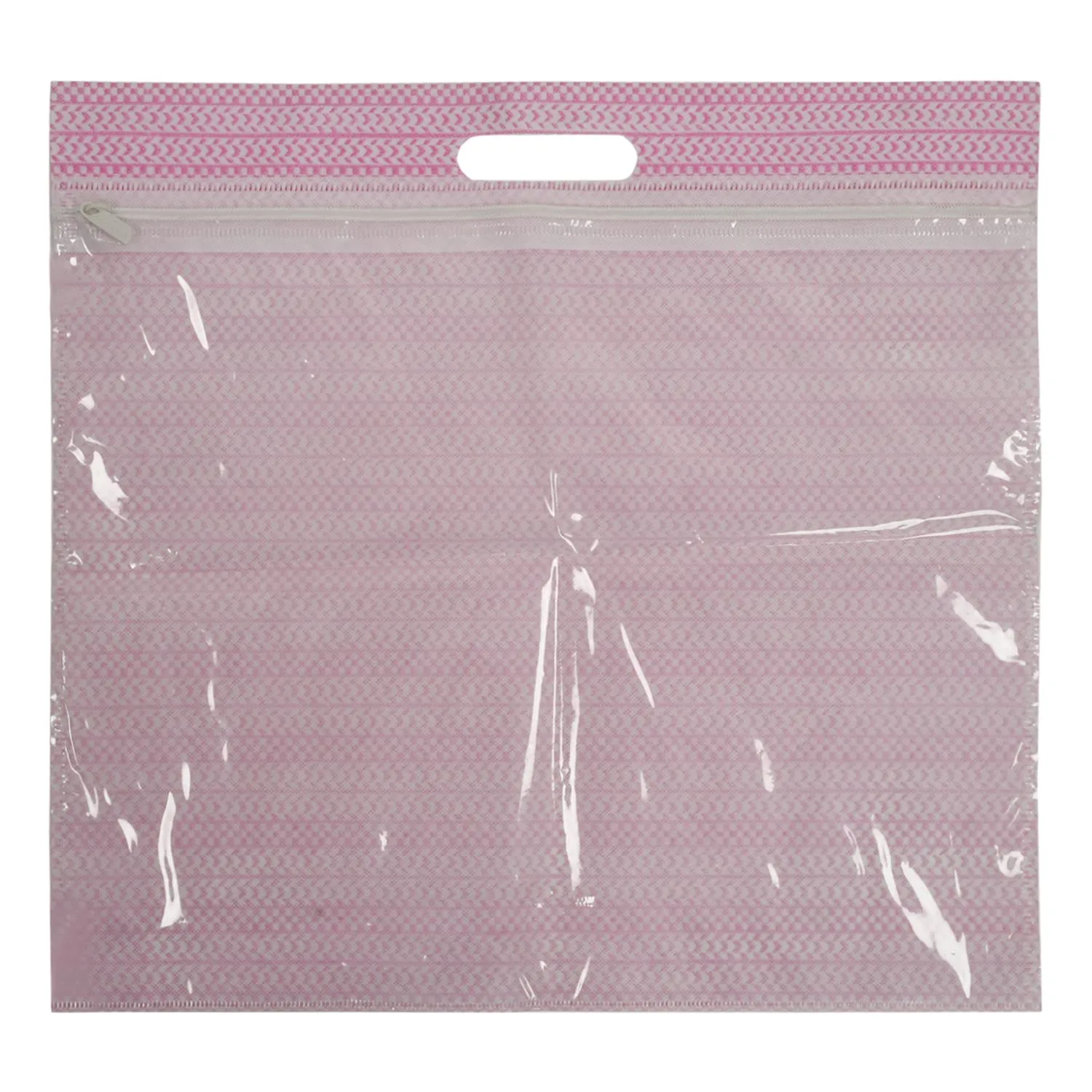 Heart Home Non-Woven Wardrobe Organizer/Gift Bags/Storage Bag For Store Saree, Lehenga, Suit With Transparent Window With Handle- Pack of 18 (Purple & Pink & Brown)