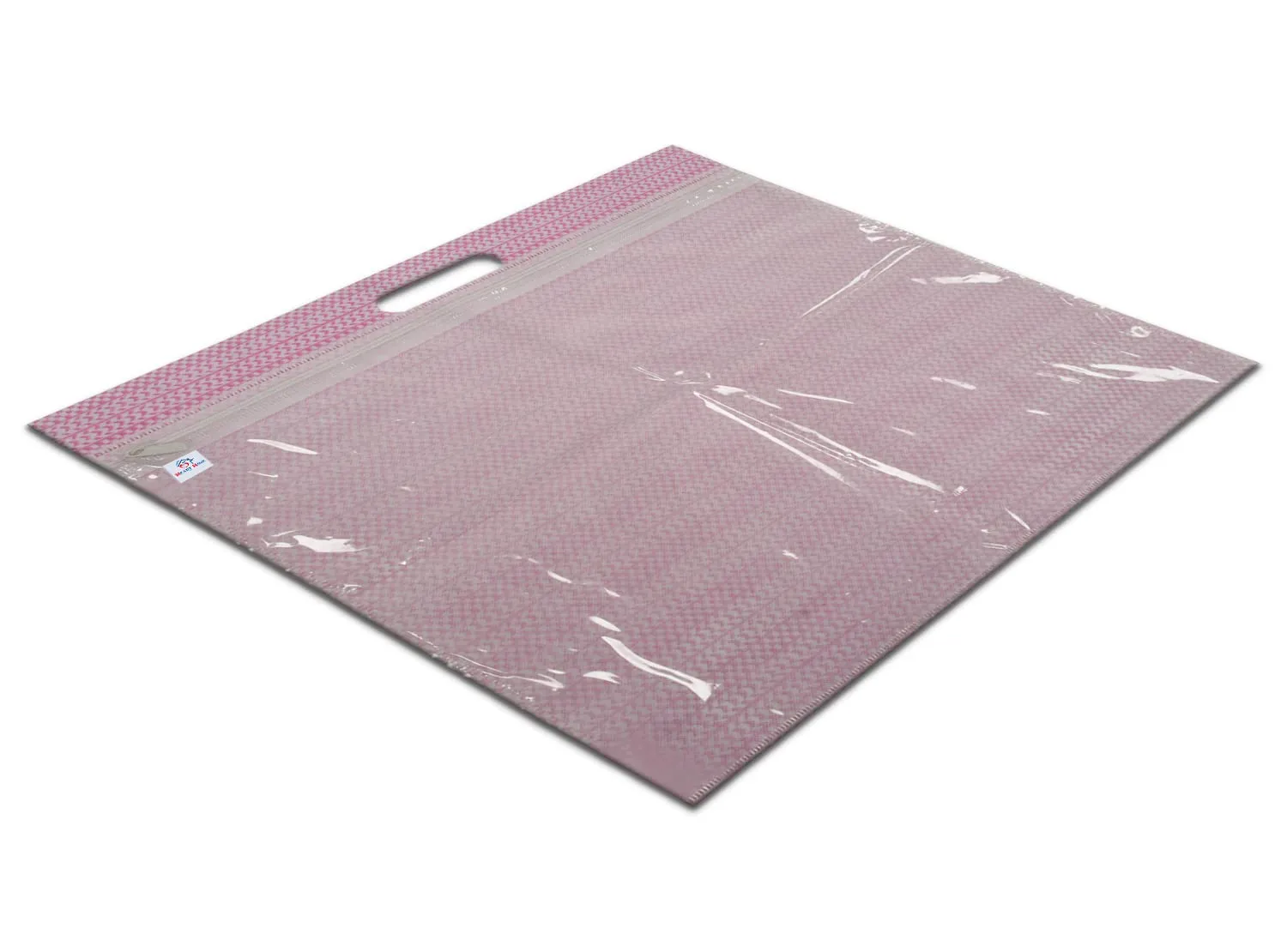 Heart Home Non-Woven Wardrobe Organizer/Gift Bags/Storage Bag For Store Saree, Lehenga, Suit With Transparent Window With Handle- Pack of 18 (Purple & Pink & Brown)