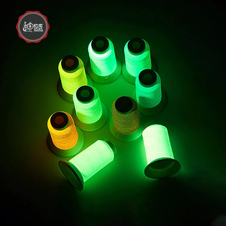 High light glow in the dark fluorescent embroidery thread (1200m)