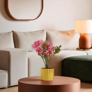 Homestic Artificial Plant | Natural Looking Plants | Decoration Artificial Flowers Pot | Plants for Office Décor | Artificial Flowers for Decoration | 9 Headed Dahlia | Multicolor
