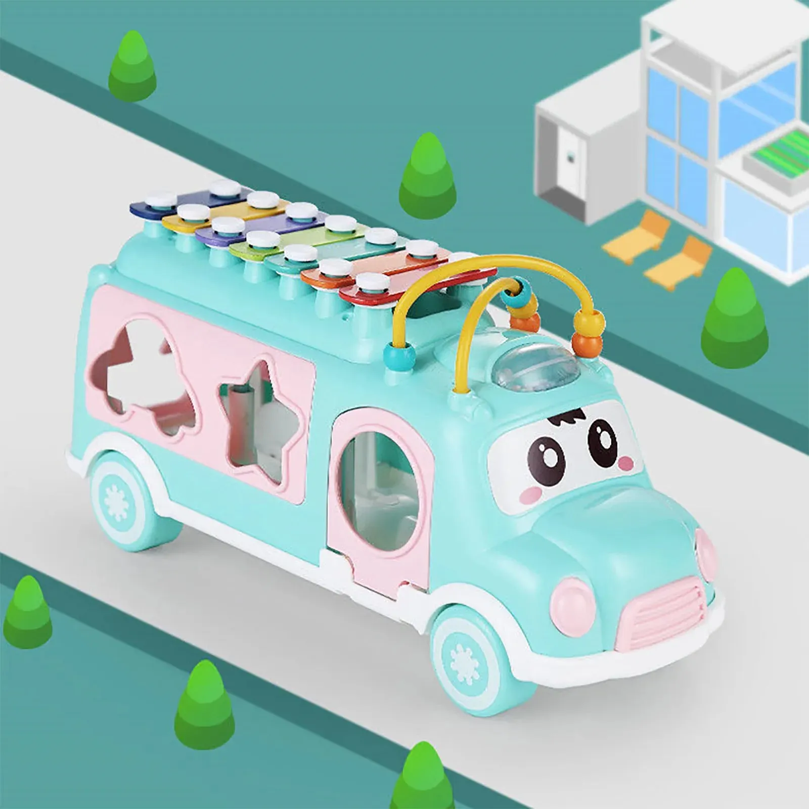 Huanger Multi-functional Xylophone Music Bus