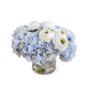Hydrangea & Ranunculus in Glass 12"H