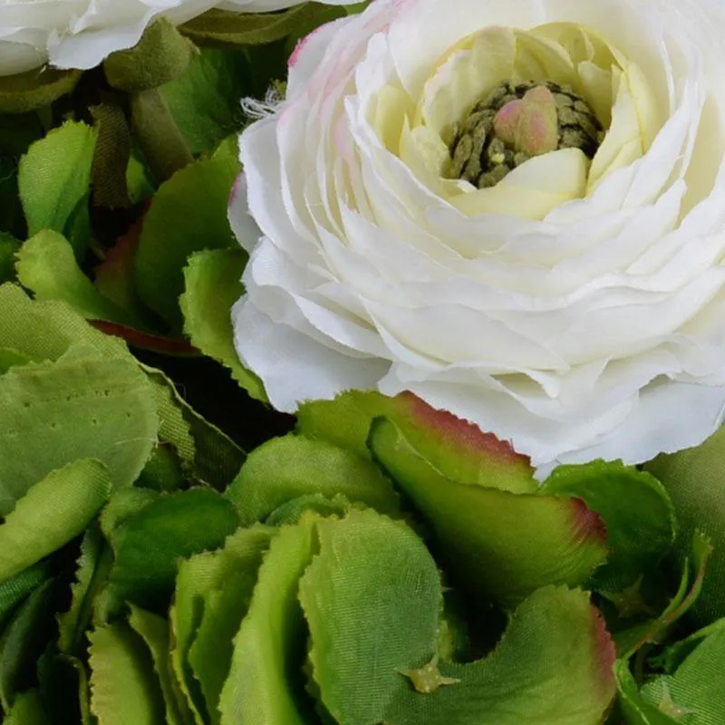 Hydrangea & Ranunculus in Glass 12"H