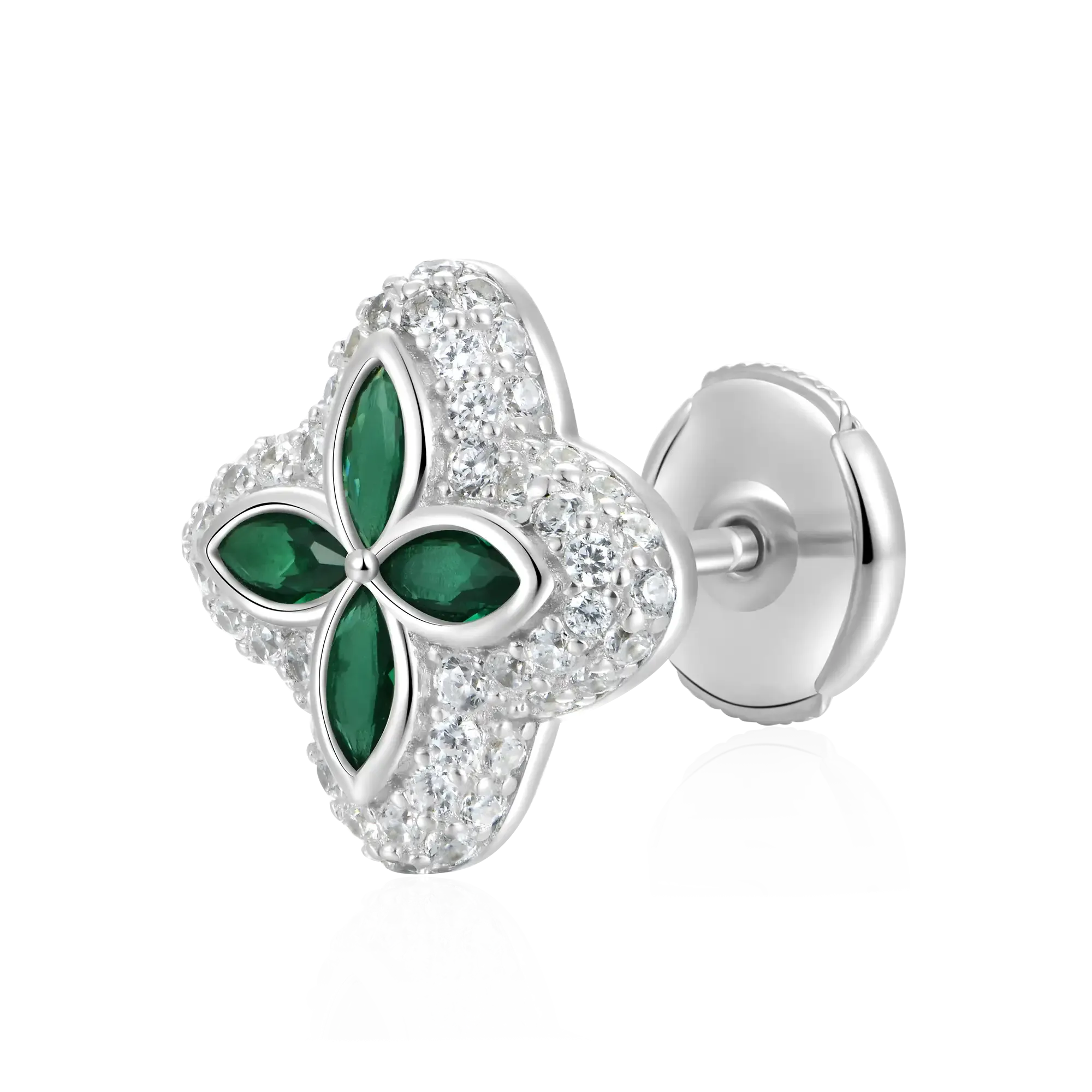 Iced Luminous Clover Earrings