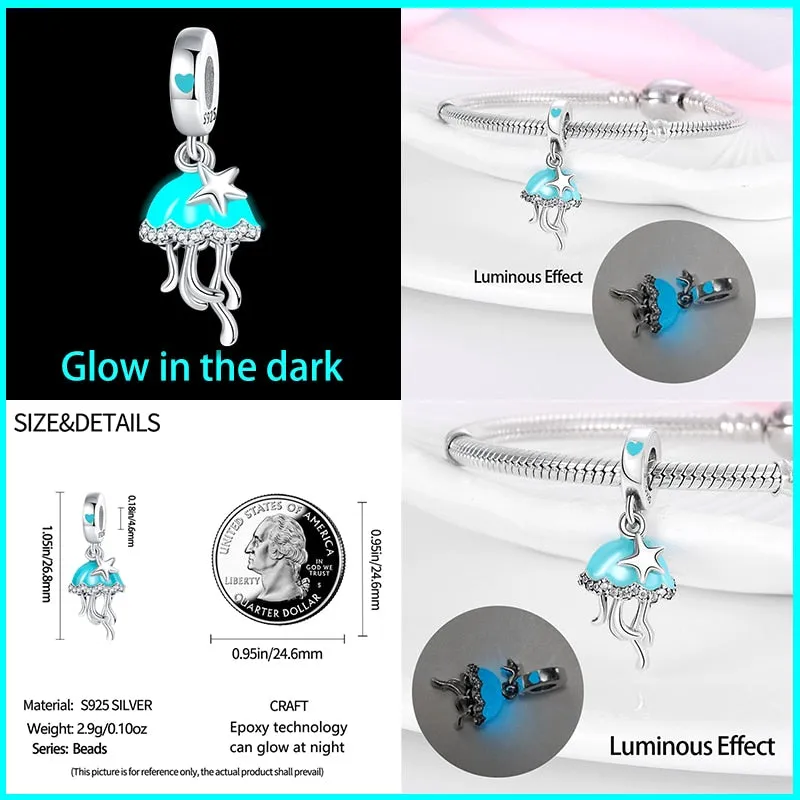 Jellyfish Luminous Charm Beads (Glows in the dark)