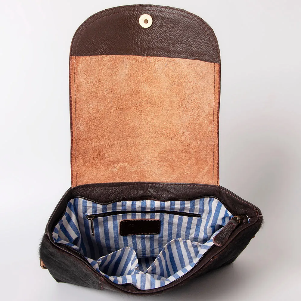 KBK125 - KBK125 -BACKPACK Hand Tooled Saddle Leather with Cowhide Leather Ladies Bag KBK125 - KBK125