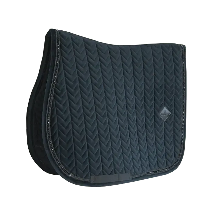Kentucky Saddle Pad Velvet Pearls Jumping Black