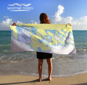 Les Cheneaux Nautical Chart TOWEL Quick Dry Towel