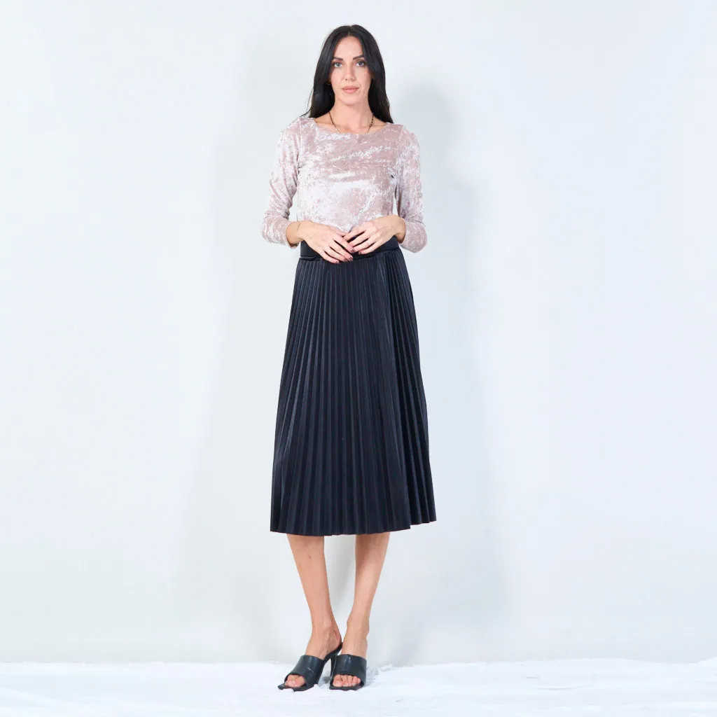 Long sleeve crushed velvet top wholesale