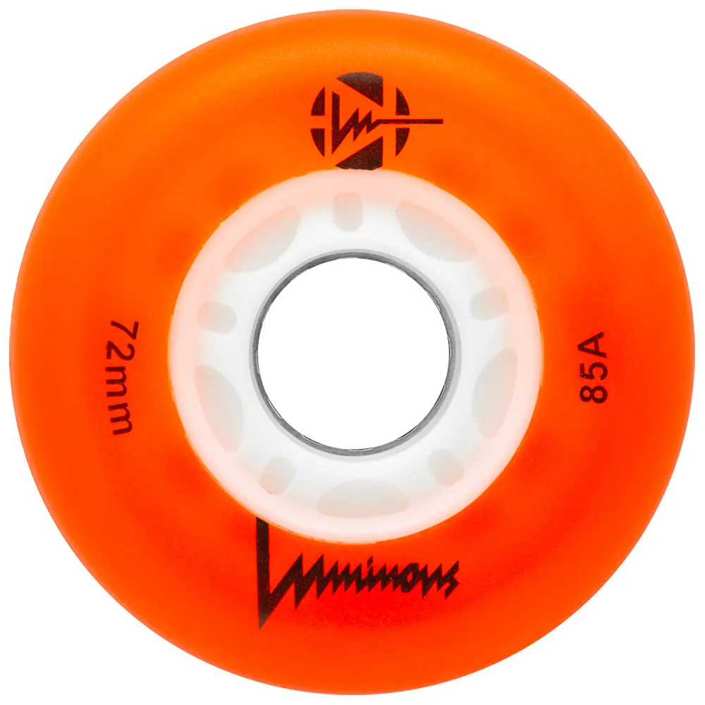 Luminous 72mm Light Up Inline Skate Wheels - 4 pack