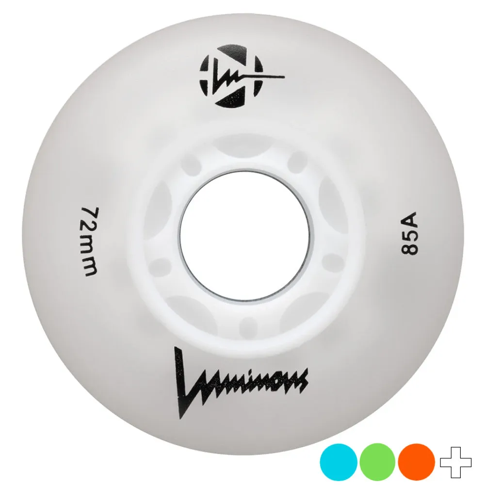 Luminous 72mm Light Up Inline Skate Wheels - 4 pack