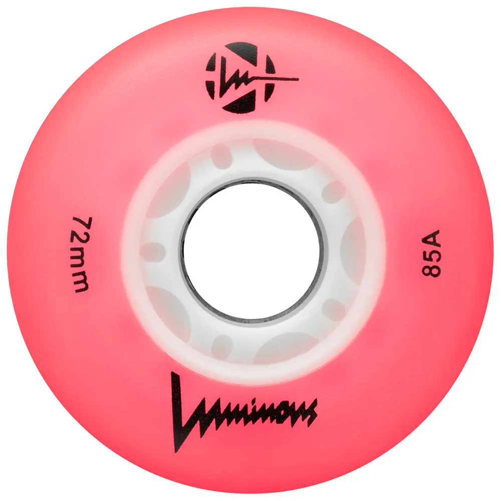 Luminous 72mm Light Up Inline Skate Wheels - 4 pack