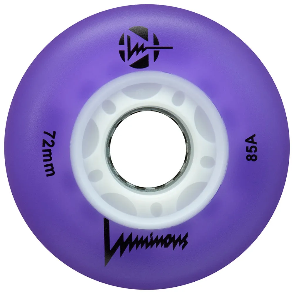 Luminous 72mm Light Up Inline Skate Wheels - 4 pack