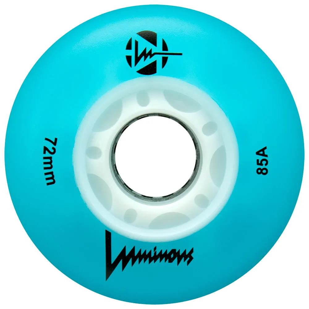 Luminous 72mm Light Up Inline Skate Wheels - 4 pack