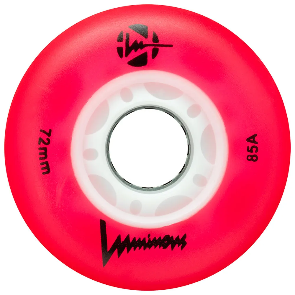 Luminous 72mm Light Up Inline Skate Wheels - 4 pack