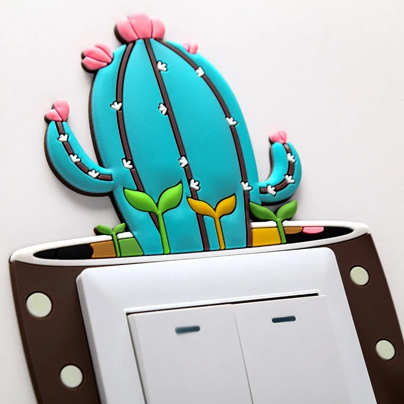 Luminous Cactus Socket Cover Sticker