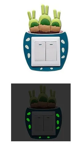Luminous Cactus Socket Cover Sticker