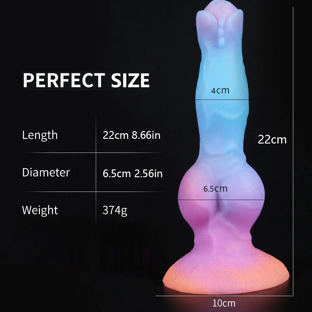 Luminous Dog Dildo Butt Plug - Silicone Lifelike Animal Dildos Vagina Prostate Massager