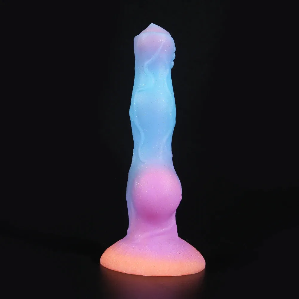 Luminous Dog Dildo Butt Plug - Silicone Lifelike Animal Dildos Vagina Prostate Massager