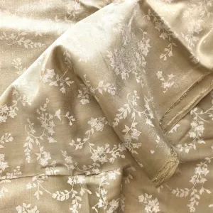 Luminous Floral Rayon Fabric - Vintage