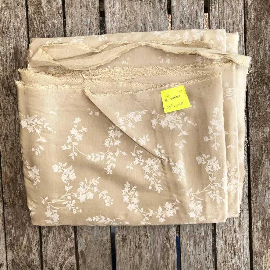 Luminous Floral Rayon Fabric - Vintage