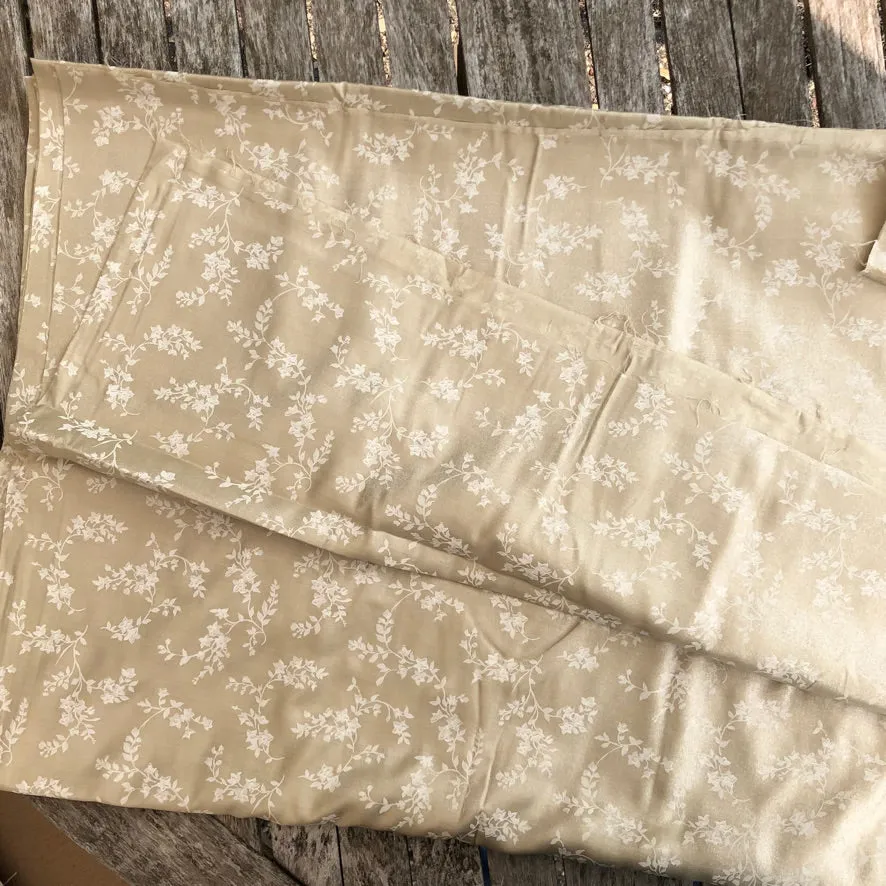 Luminous Floral Rayon Fabric - Vintage