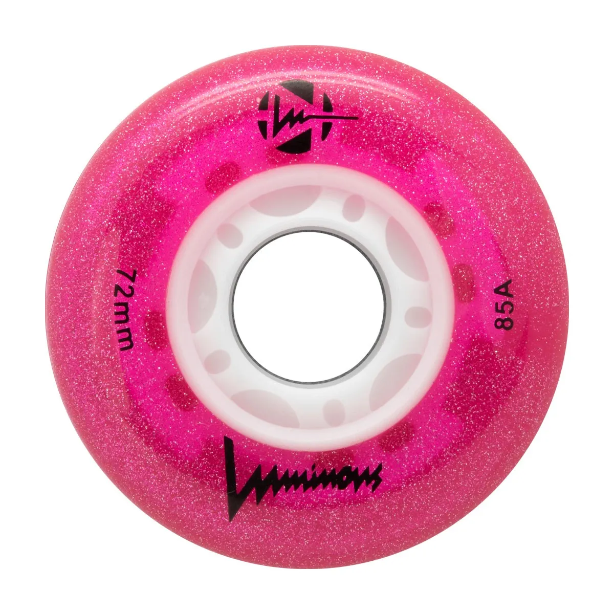Luminous LED Inline Skate Wheels 72mm/85A - Glitter Pink - SOLD BY THE SINGLE WHEEL