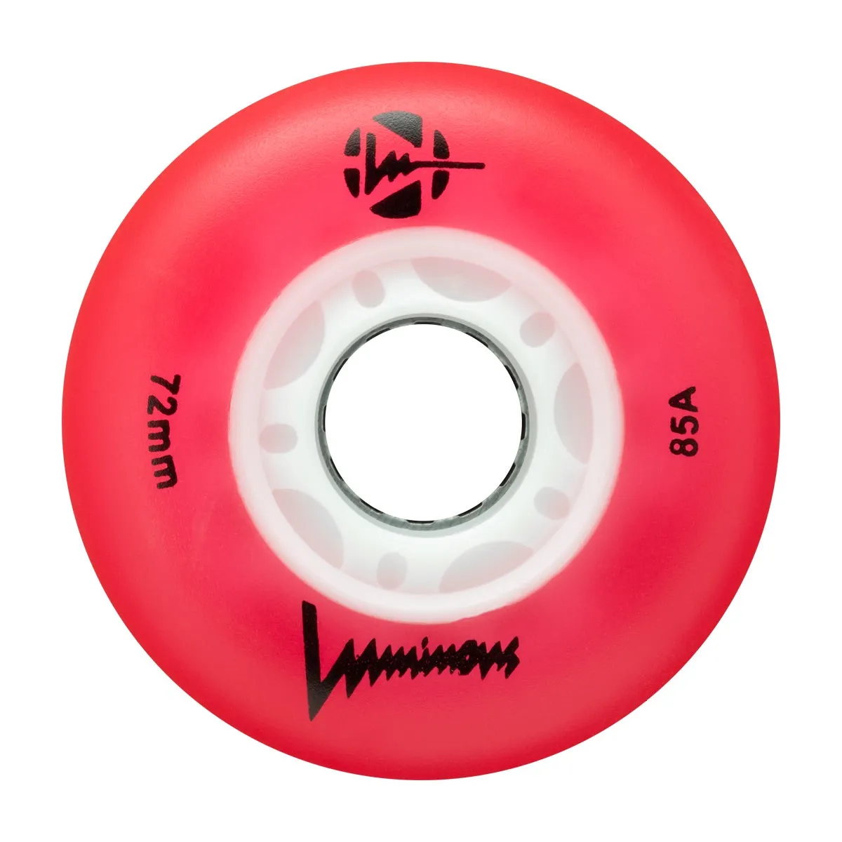 Luminous LED Inline Skate Wheels 72mm/85A - Red - SOLD BY THE SINGLE WHEEL