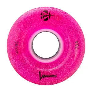 LUMINOUS LED QUAD Skate Wheels 58mm 78a - Glitter Pink - Set of 4