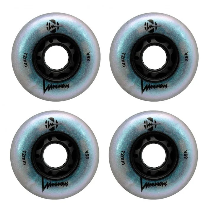 Luminous Light Up Glitter LED Inline Wheels 80mm 85A - 4 Pack