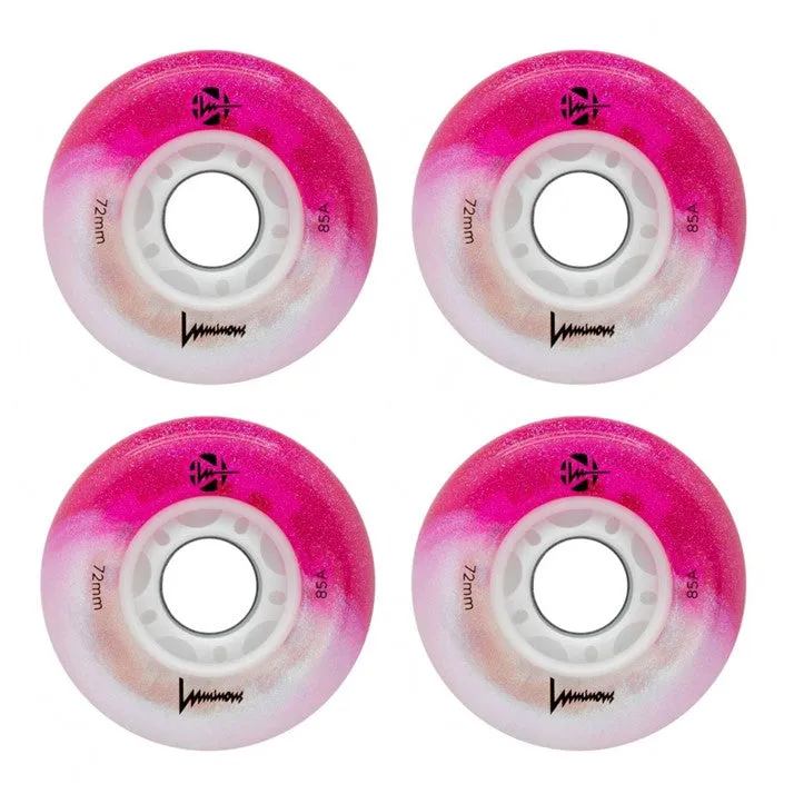 Luminous Light Up Glitter LED Inline Wheels 80mm 85A - 4 Pack
