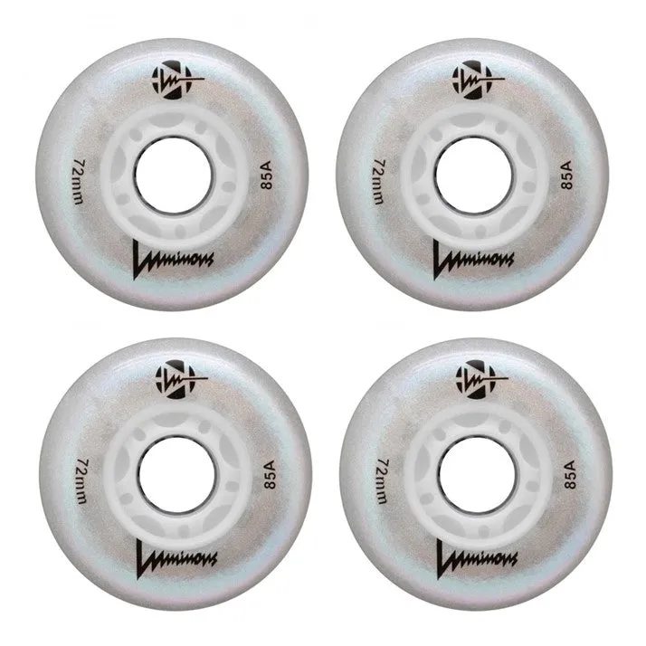 Luminous Light Up Glitter LED Inline Wheels 80mm 85A - 4 Pack