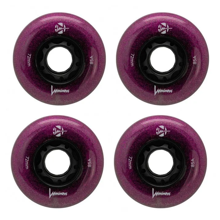 Luminous Light Up Glitter LED Inline Wheels 80mm 85A - 4 Pack
