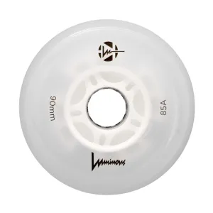 Luminous Light Up Inline Wheel White 90mm 85A - 4 Pack