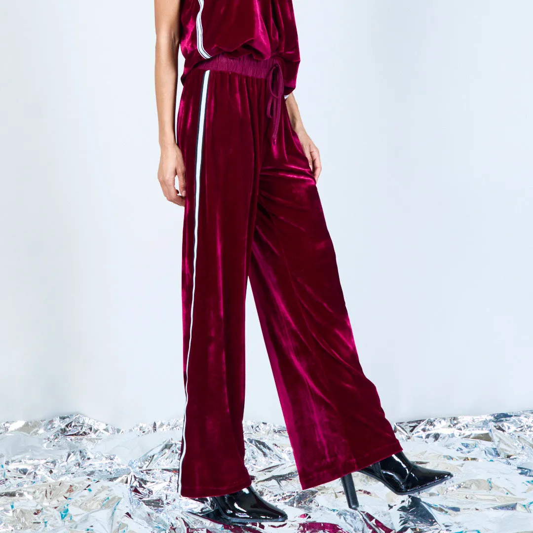 Luxe velvet wide-leg pants wholesale