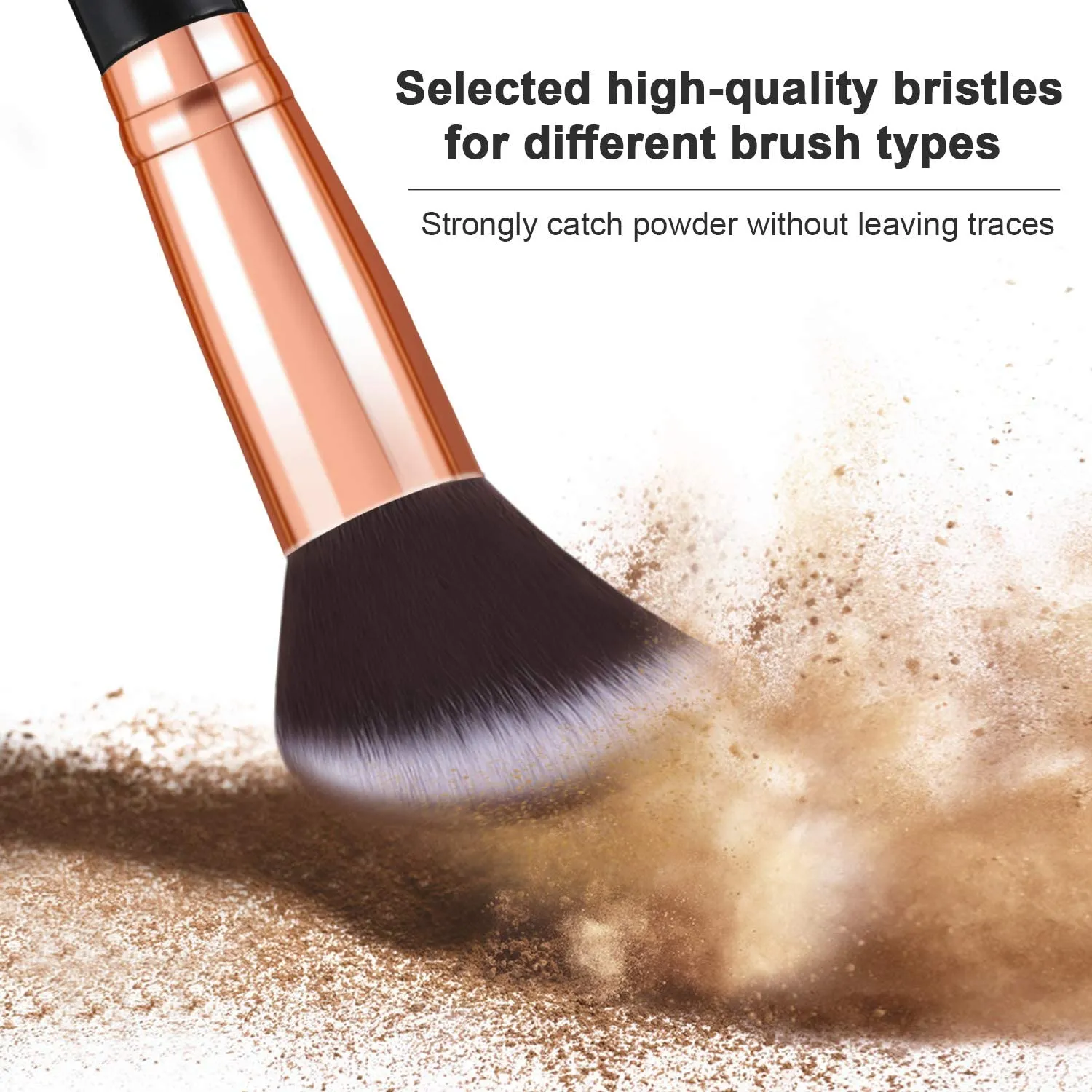 Marble-10pcs Black Makeup Brush Sets with Cosmetics Bag