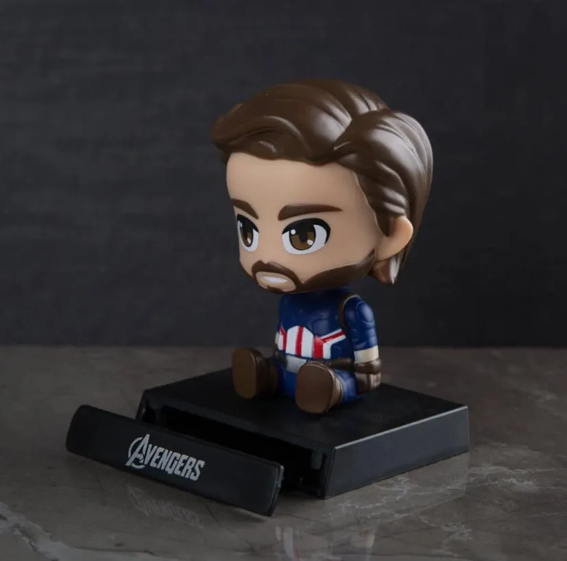 Marvel Avengers Captain America Bobblehead With Mobile Holder For Cars |13.5 CM |