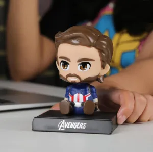 Marvel Avengers Captain America Bobblehead With Mobile Holder For Cars |13.5 CM |