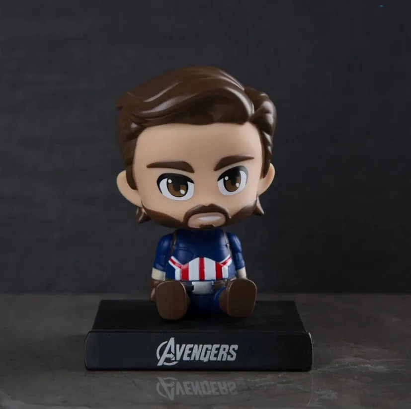 Marvel Avengers Captain America Bobblehead With Mobile Holder For Cars |13.5 CM |