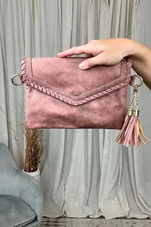 MAUVE VEGAN LEATHER CROSSBODY PURSE