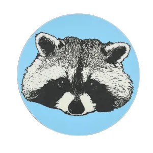 MELAMINE BLUE RACOON COASTER (ROUND)