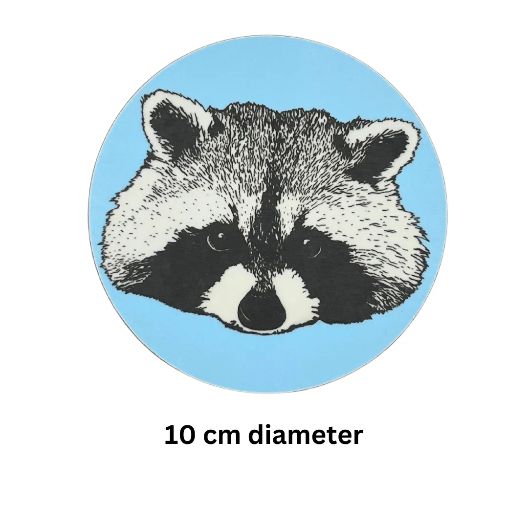 MELAMINE BLUE RACOON COASTER (ROUND)
