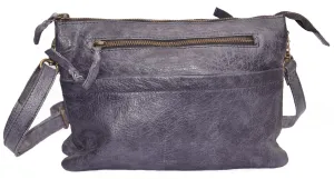 Mens Multi Pockets CrossBody Shoulder Leather Bag Washed and Vintage